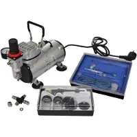 vidaXL Kit complet Airbrush professionnel avec 2 pistolets