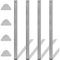 vidaXL 4 pieds de table réglables en hauteur nickel brossé 1100 mm