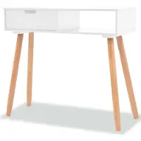 vidaXL Table console Bois de pin massif 80 x 30 x 72 cm Blanc