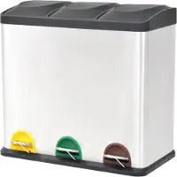 vidaXL Poubelle à ordures Acier inoxydable 54 L