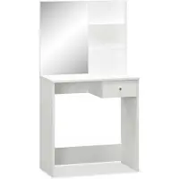 vidaXL Coiffeuse en bois composite 75x40x141 cm blanc