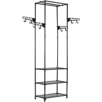 vidaXL Porte-vêtements Acier et tissu non-tissé 55x28,5x175 cm Noir