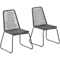 vidaXL Chaises de jardin 2 pcs. Poly rotin noir