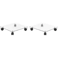 vidaXL Support pour plantes avec roulettes 2 pièces verre dur 35x35 cm carré