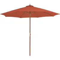 vidaXL Parasol avec mât en bois 300 cm Terracota