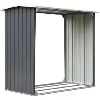 vidaXL Dépôt de bois de chauffage Acier galvanisé 172 x 91 x 154 cm Gris