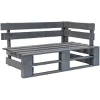vidaXL Banc d'angle extérieur Palettes Bois Gris