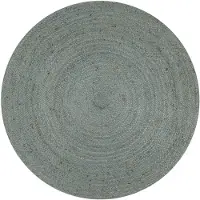 vidaXL Tapis fait à la main Jute Rond 150 cm Vert olive