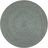 vidaXL Tapis fait à la main Jute Rond 120 cm Vert olive