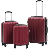 vidaXL Ensemble de trolleys à coque dure 3 pcs. Bordeaux ABS