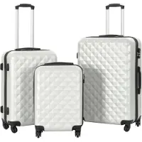 vidaXL Ensemble de trolleys à coque dure 3 pcs. Argent clair ABS