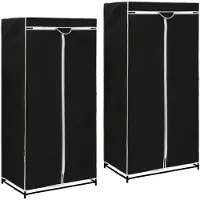 vidaXL 2 pcs Garde-robes Noir 75x50x160 cm
