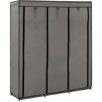 vidaXL Armoire avec compartiments et tringles Gris 150x45x175cm Tissu