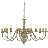 vidaXL Lustre Blanc antique 12 ampoules E14