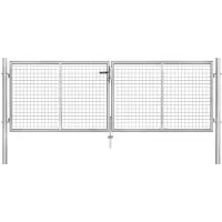 vidaXL Porte de jardin Acier galvanisé 306x125 cm Argenté144761