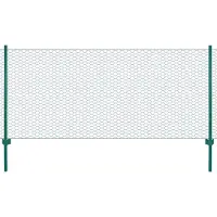 vidaXL Clôture en grillage métallique avec poteaux Acier 25x0,75m Vert