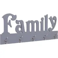 vidaXL Porte-manteau mural FAMILY Gris 74x29,5 cm