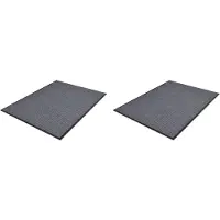 vidaXL Paillassons 2 pcs PVC Gris 90x60 cm