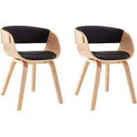 vidaXL Chaise de salle à manger 2 pcs. noir bois courbé et similicuir