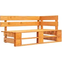 vidaXL Banc d'angle Outdoor Palettes Bois Marron Miel