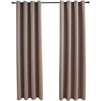 vidaXL Rideaux occultants avec anneaux en métal 2 pcs Taupe 140x225 cm