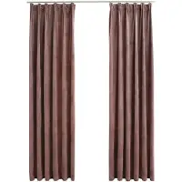 vidaXL Rideau occultant et crochet 2pcs Velours Rose antique 140x175cm