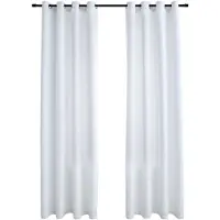 vidaXL Rideau occultant et anneaux en métal 2pcs Blanc cassé 140x175cm