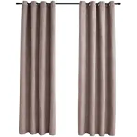 vidaXL Rideaux occultants avec anneaux en métal 2 pcs Taupe 140x245 cm