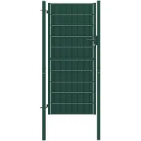 vidaXL Portail de clôture PVC et acier 100x124 cm Vert