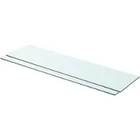 vidaXL Panneaux d'étagère 2 pcs Verre Transparent 80 x 20 cm