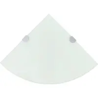 vidaXL Étagères d'angle 2 pcs et supports chromés Verre Blanc 35x35 cm