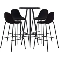 vidaXL Ensemble de bar 5 pièces tissu noir