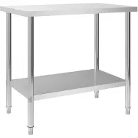 vidaXL Table de travail de cuisine 100 x 60 x 85 cm acier inoxydable