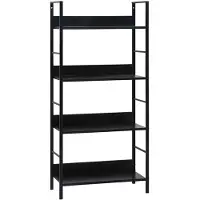 vidaXL Bibliothèque à 4 niveaux noir 60x27,6x124,5cm bois d'ingénierie