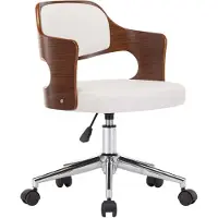 vidaXL Chaise de salle à manger Pivotante Blanc Bois courbé et similicuir