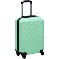 vidaXL Trolley à coque dure vert menthe ABS