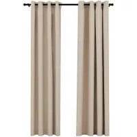 vidaXL Rideaux occultants aspect lin avec œillets 2pcs beige 140x245cm