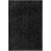 vidaXL Paillasson lavable Noir 40x60 cm
