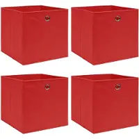 vidaXL Boîtes de rangement 4 pcs. Rouge 32x32x32 cm Tissu