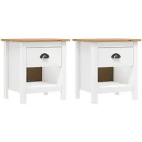 vidaXL Tables de chevet 2 pcs Hill 46x35x49,5 cm Bois de pin solide