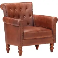 vidaXL Fauteuil Marron Cuir de chèvre véritable
