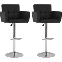 vidaXL Tabouret de bar 2 pcs. noir similicuir