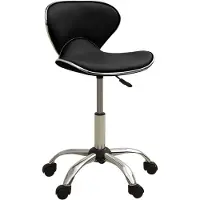 vidaXL Tabouret de salon et spa Noir Similicuir