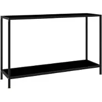 vidaXL Table console Noir 120x35x75 cm Verre trempé