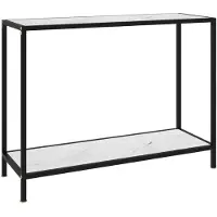 vidaXL Table console Blanc 100x35x75 cm Verre trempé
