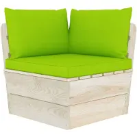 vidaXL Canapé d'angle de jardin en palette avec coussin Bois d'épicéa imprégné