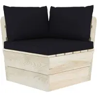 vidaXL Canapé d'angle de jardin en palette avec coussin Bois d'épicéa imprégné