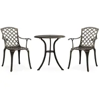 vidaXL Ensemble Bistro 3 pièces fonte d'aluminium bronzes