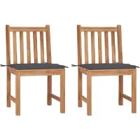 vidaXL Chaises de jardin 2 pcs. avec coussins teck massif