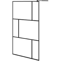 vidaXL Paroi de douche pour douches à l'italienne avec verre trempé noir 115x195 cm